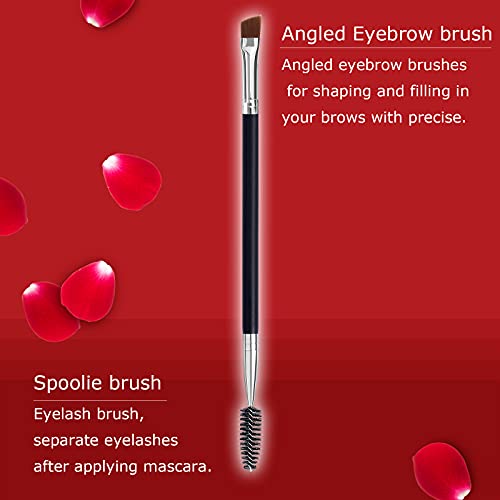 Duo Eye brow Brush, Angled Eyebrow Brush and Spoolie Brush, Eyelash Comb Eyebrow Brush Tool (1 Pcs)