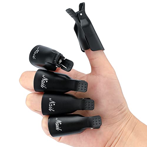 G2PLUS Gel Nail Remover Clips - 10 PCS Nail Polish Remover Finger Clips - Plastic Nail Soak Off Clips - for Removing Gel Nail Polish