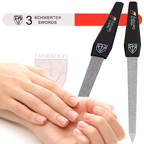 3 Swords Germany - SAPPHIRE METAL NAIL FILE 2 PIECES with 1 PIECE 3-way nail buffer – NAIL CARE FOR YOU MADE IN GERMANY