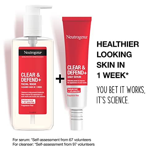 Neutrogena Face Wash, Clear and Defend plus Wash, 200 ml (Pack of 1)