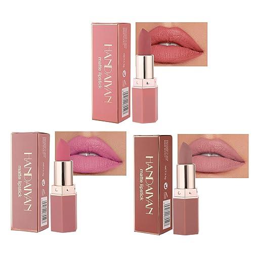 Lipstick, Matte Lipsticks For Women Long Lasting Pink Red Lipstick, Waterproof Natural Nude Moisturizing Hydrating High Pigmented Smooth Velvet T
