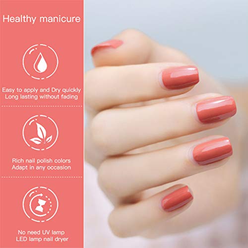 FERCAISH Bright Non Toxic Nail Polish Set 6 Bottles Long Lasting and Non Fading Unpeelable Quick Dry Nail Polish