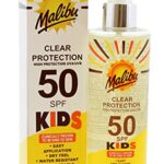 Malibu Kids High Protection Water Resistant Dry Feel SPF 50 Sun-Screen Clear Spray, 250ml
