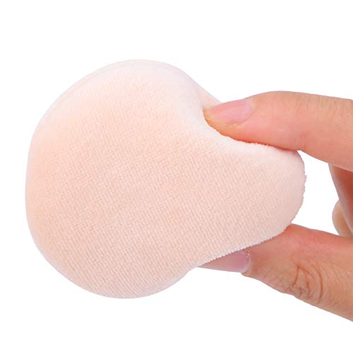 GOTH Perhk 6Pcs Cosmetic Powder Puff Loose Powder Puff Pads Soft Face Powder Puff Round Velour Puff With Ribbon Handle for Face Makeup Washable