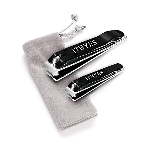 Ithyes Nail Clippers Nail Cutter Set Toenail Fingernail Clippers Kit for Thick Nails Stainless Steel Sharp Sturdy Trimmer for Men & Women, Set of