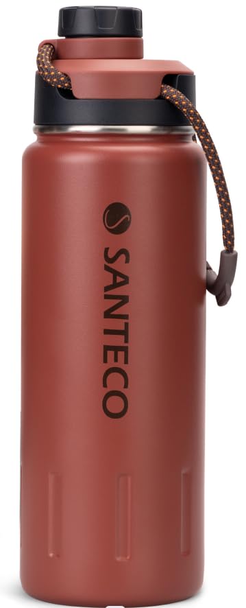 SANTECO Stainless Steel Insulated Drinking Bottle 710 ml I Leak-Proof Vacuum Flask I BPA-Free with Screw Cap Insulated Bottle for Sports, Running