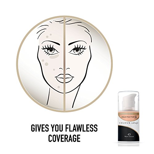 Max Factor Colour Adapt Foundation, Oil Free, 45 Warm Almond