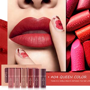 ONLYOILY Lipstick Makeup Set,Matte Lipstick Lasting Beauty Lips, Intense pigments,Waterproof Long Lasting Lip Makeup Kit Makeup Gift Set (6 Color