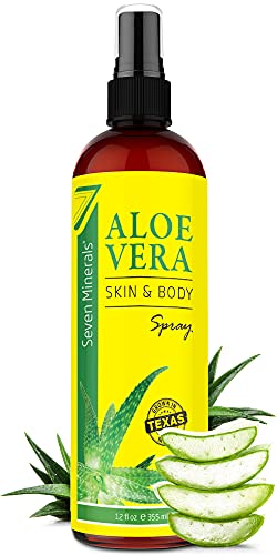 Organic Aloe Vera Spray for Body & Hair - From Freshly Cut Aloe Plant - Extra Strong - Easy to Apply - No Thickeners So It Absorbs Rapidly With N