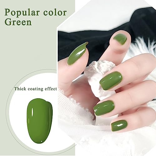 Green Nail Polish - Matcha Green Nail Varnish - Neutral Color Nail Varnish, Quick Dry Breathable Nail Polish Long Lasting Nail Varnish Gel No Nee