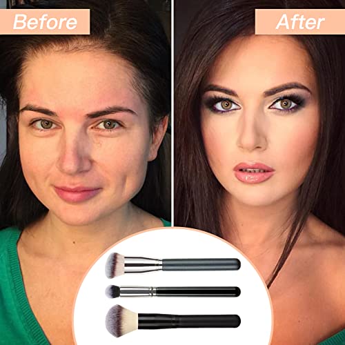 3 Pcs Makeup Brushes, Foundation Brush Face Brush Concealer Blushes Brush, Make up Brush Liquid Cream Flawless Foundation Brush Powder Makeup Bru