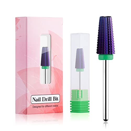 BNG 5 in 1 Carbide Nail Drill Bit Fast Remove Acrylic & Hard Gel Professional 3/32" Electric Nail Drill Tungsten Steel Bits Manicure Pedicure Pro