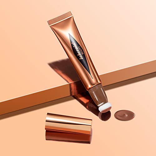 Go Ho Liquid Contour Wand,Liquid Bronzer Stick,Cream Face Concealer Contouring with Cushion Applicator,Easy to Blend & Long Lasting & Smooth Natu