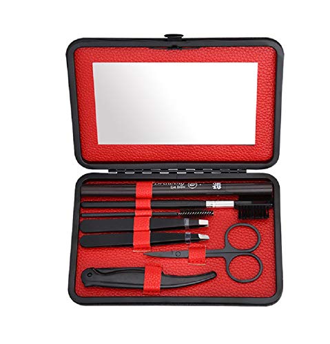 Eyebrow set Eyebrow grooming kit eyebrow brush eyebrow tint kit-Stainless Steel eyebrow kit with Tweezers, Scissors, Brow Groomers & Lash Combs,