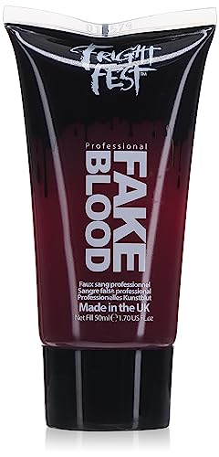 Fake Blood Gel 50ml by Fright Fest Red Fake Blood – SFX makeup looks great with face blood, liquid latex