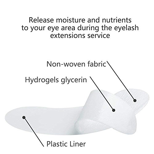 Arison Lashes Eye Gel Pads 50 Pairs Eyelash Extension Under Eye Gel Patches Lint Free Eye Patches with Smooth Front Side and Collagen Back Side E