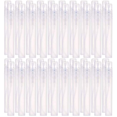 Plastic Empty Perfume Bottles Mini Spray Bottle Plastic Fine Mist Spray Bottle Travel, Refillable, Sprayer Transparent 10 ml (10Pcs/Pack,10ml)