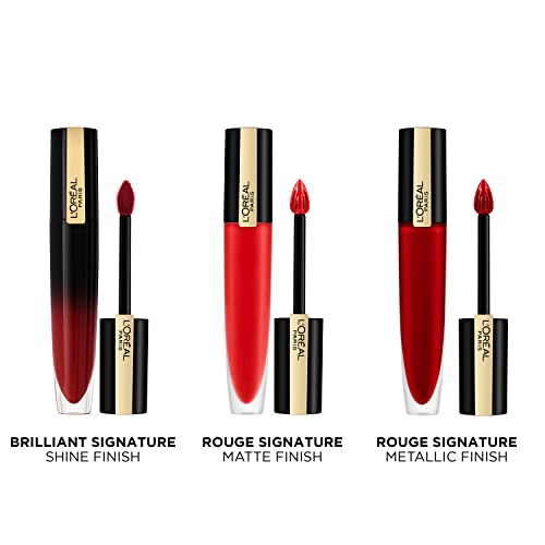 L'Oreal Paris Rouge Signature Matte Liquid Lipstick, Ultra-Matte Lip Stain, Up To 24 Hours of Colour, 113 I Don't, 41 ml (Pack of 1)