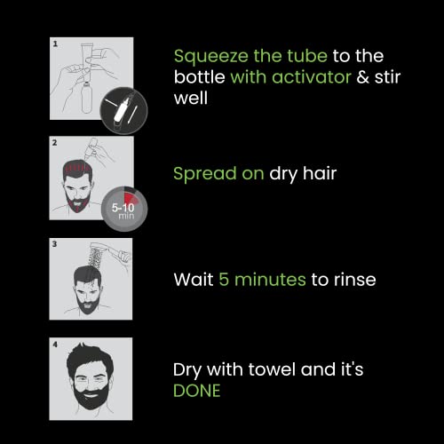 Cameleo Men - Permanent Hair Dye | Dark Brown Colour for Hair Beard & Moustache | Natural Colour Effect in 5 Minutes | Cover Grey Hair | Ammonia