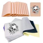 Tattoo Practice Skin with Transfer Paper, Unihuby 30Pcs Tattoo Fake Skin and Tattoo Tracing Paper Kit Including 10Pcs Double Sided Tattoo Skin an