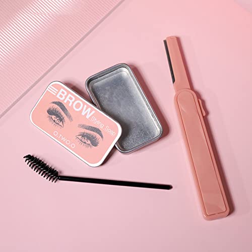 Eyebrow Soap Kit,Brows Styling Soap,Eyebrows Styling Wax, Brows Soap Kit,Long Lasting Waterproof Smudge Proof Eyebrow Styling Pomade for Natural