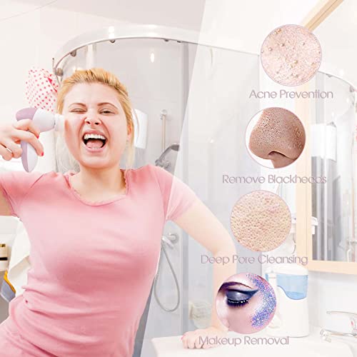 Facial Cleansing Brush Face Scrubber: CLSEVXY Electric Face Spin Cleanser Brushes with 7 Brush Heads for Deep Cleansing, Gentle Exfoliating, Remo