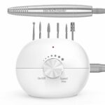 MELODYSUSIE Nail Drill 25000RPM, Electric Nail Drill Nail Files Machine, with Crystal Glass Nail File, 56 Sanding Bands and 6 Bits, Low Noise Pro