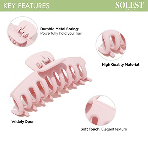 Solest London Hair Claw Clips - Pack of 6 Claw Clip for Women and Girls - 6 Trendy Coloured Claw Clip - 4.3 inch - Hair Claw Clips for all Hair w