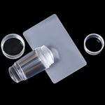 Sularpek Silicone Jelly Stamper, 1 Piece Double Sided Transparent Nail Art Stamper with Scraper for Nails Manicure Tools