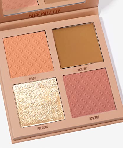 BEAUTY BAY First Light Face Palette All In One - 4 Shade Highlighter, Bronzer & Blush Powder Face Palette - Blendable, Buildable Makeup For Custo