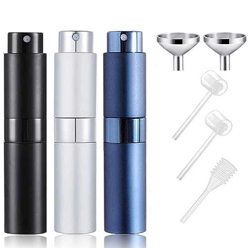 SONGQEE 8ml Travel Perfume Atomiser Refillable, Mini Refillable Perfume Bottle Aftershave Spray Bottle, Upgraded Perfume Atomizer Perfume Pod and