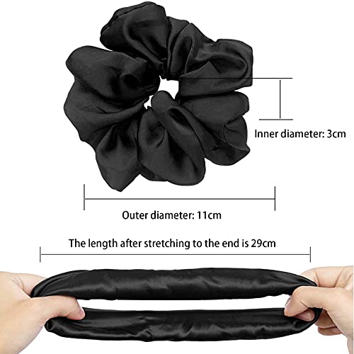 JeoPoom Silk Hair Scrunchy, Frizz and Breakage Prevention Silk Hair Rope, Regular Donut Hair Ties, Elastics Ponytail Holder, Silk Scrunchies for