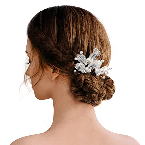 Bridal Hair Pins - 3pcs Fashion Retro Elegant Ladies Pearl Rhinestone Hair Accessories for Wedding Bridal Jewelry Bridal Hair Accessories Headpie