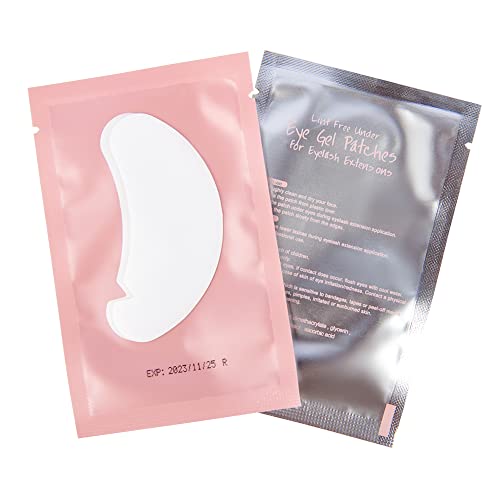 Arison Lashes Eye Gel Pads 50 Pairs Eyelash Extension Under Eye Gel Patches Lint Free Eye Patches with Smooth Front Side and Collagen Back Side E