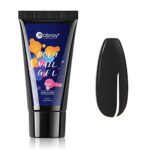 Mobray Poly Nail Gel, Black 60 ML Nail Extension Gel, Poly Color Gel Natural Look, Acrylic Enhancement Builder Nail Gel for Nail Art Beginner & P