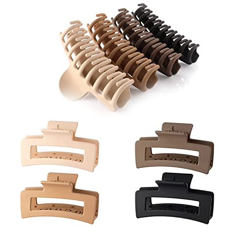 COPLA 8Pcs Large Claw Clips for Thick Hair | Premium Quality Large Hair clips for Thick Hair| 4.3-inch Nonslip Matte Color Hair Claw Clips| Styli