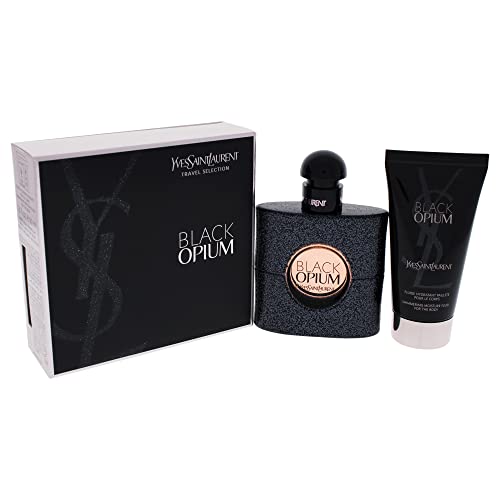 Black Opium by Yves Saint Laurent Eau de Parfum Spray 50ml & Shimmering Moisturising Fluid 50ml, (Pack of 1)
