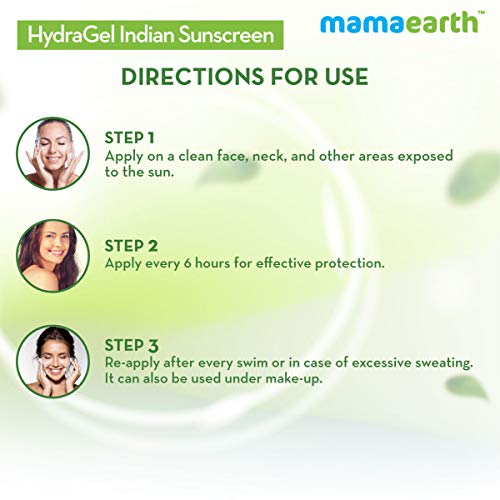 Mamaearth HydraGel Indian Sunscreen SPF 50, With Aloe Vera & Raspberry, for Sun Protection 50 g (Pack of 1)