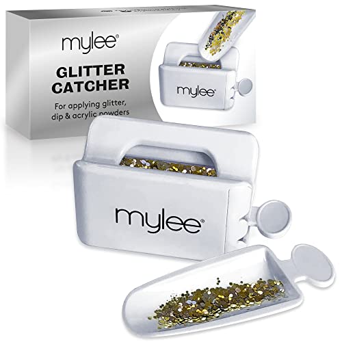 Mylee Glitter Catcher - Two-Tray Design, Apply Glitter, Dip & Acrylic Powder, Nail Dipping Powder Recycling Tool, Glitter and Dip Powders, Nail D