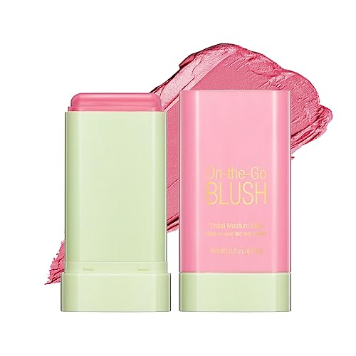 Blushers for Cheeks Make Up - Creamy Lightweight Multi-Stick for Face Eyes & Lip - Long-lasting 3-in-1 Multi-Use Blusher Contour Stick - Moisturi