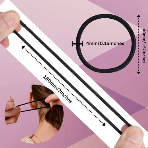 LUPA 100 Pcs Hair Bands for Women, 4mm Snag Free Hair Ties for Girls, Hair Bobbles for Women, Hairbands for Thick Hair, Ponytail Holders, Strong