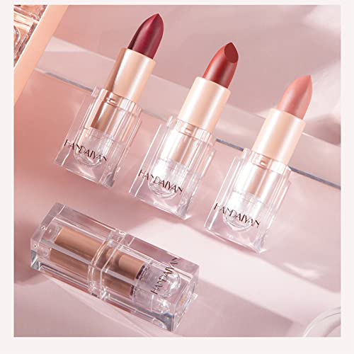 Matte Lipsticks for Women Long Lasting,Waterproof Moisturizer Pink Lipstick Non Stick Cup Velvet Lipstick,Not Fade Matte Lip Gloss,Tinted Lip Bal