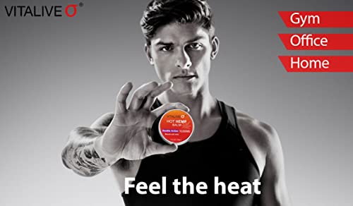 Hot Hemp Cream | Warming Hemp Balm |Hemp Oil Cream | Deep Heat for Knees, Legs, Back, Shoulders, Feet & Body | Natural Herbal Gel | VITALIVE | 30