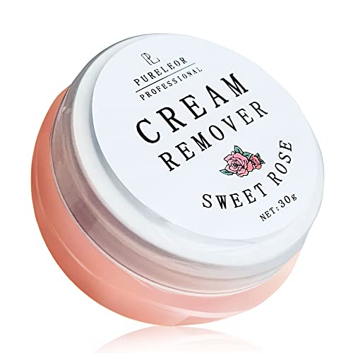 Eyelash Extensions Remover 30g Cream Type,Low Irritation Fast Action Lash Extension Adhesive Remover for Sensitive Eyes(Sweet Rose)