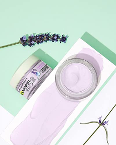 Garnier Night Cream, Regenerating Organic Lavender, with Lavender and Jojoba Oil for Sensitive Skin, with Organic Ingredients, Natural Cosmetic,