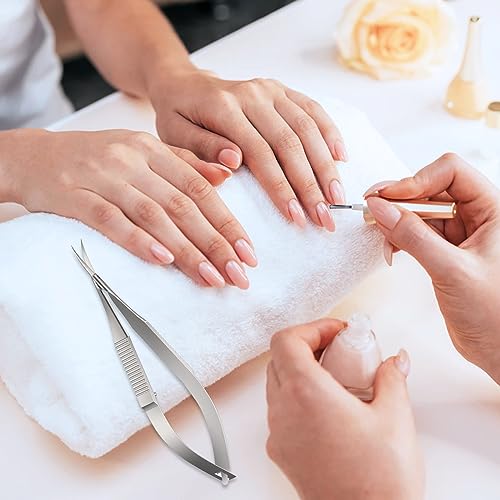 Cuticle Scissors Extra Fine Curved Nail Scissors Professional Precise Pointed Tip Grooming kit for Eyebrow Eyelash Finger Toe Nail Care