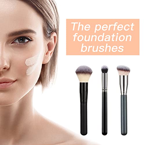 3 Pcs Makeup Brushes, Foundation Brush Face Brush Concealer Blushes Brush, Make up Brush Liquid Cream Flawless Foundation Brush Powder Makeup Bru