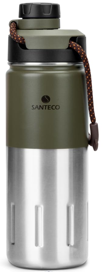 SANTECO Stainless Steel Insulated Drinking Bottle 710 ml I Leak-Proof Vacuum Flask I BPA-Free with Screw Cap Insulated Bottle for Sports, Running