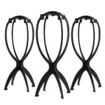 Dreamlover Wig Stands, Wig Head Stands for Wigs, Folding Wig Stands, Wig Display Stands, Black, 3 Pack