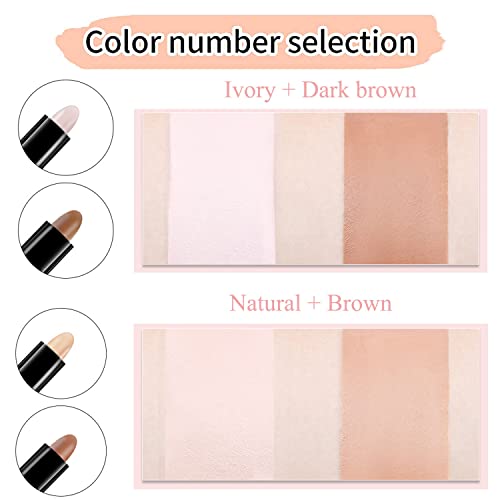 Highlight Contour Stick - 2 in 1 Makeup Shading Stick/Concealer Stick/Concealer Shadow Pen/Contour Concealer Highlighter Stick/Double Head Body F